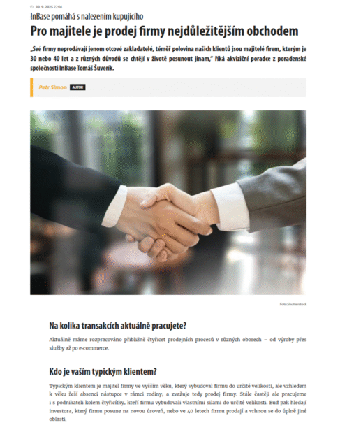 Rozhovor pro magazín hospodářské komory KomoraPlus